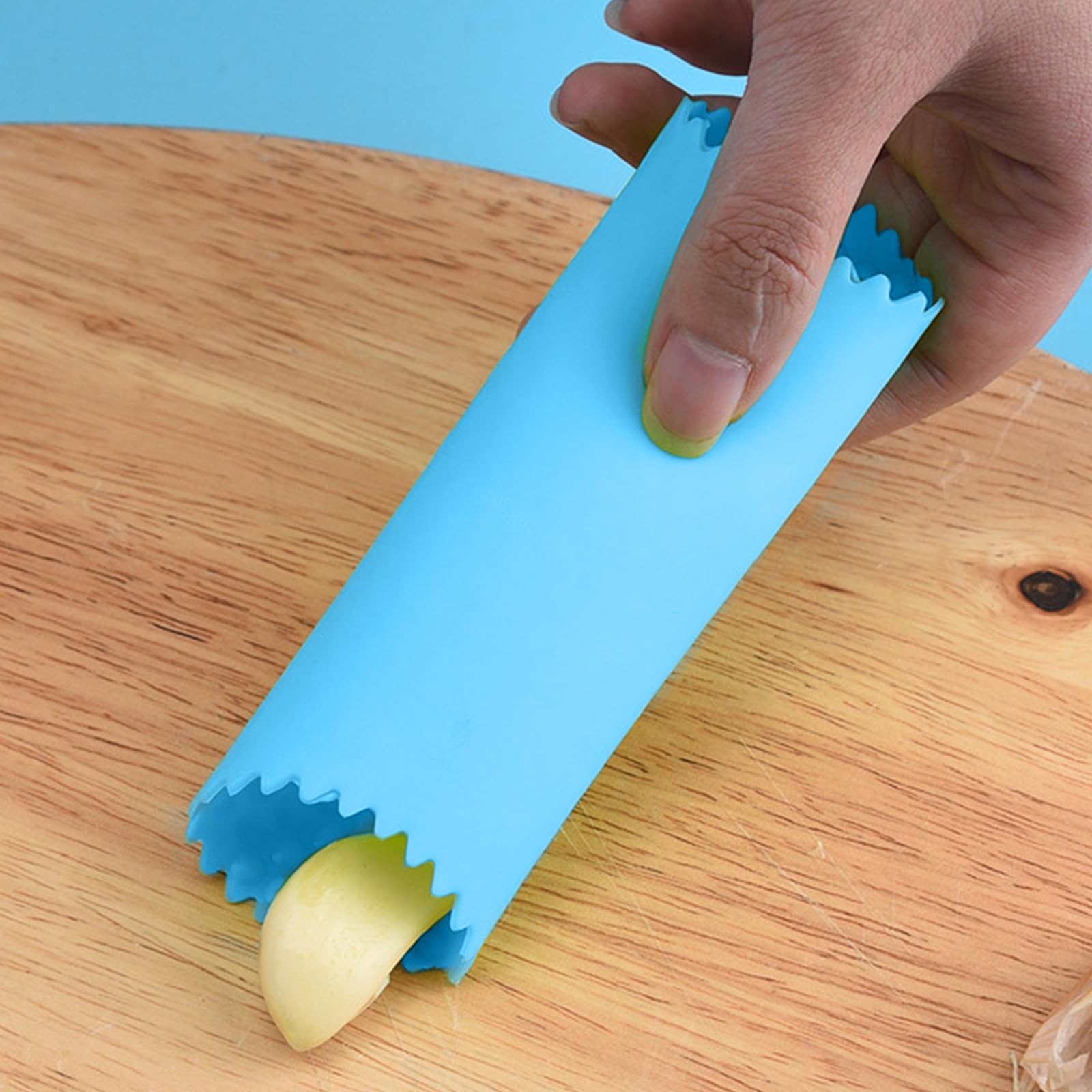 Pela Aglio In Silicone - Sbuccia Aglio Facile E Senza Odori, 13cm Blu - Foto 4