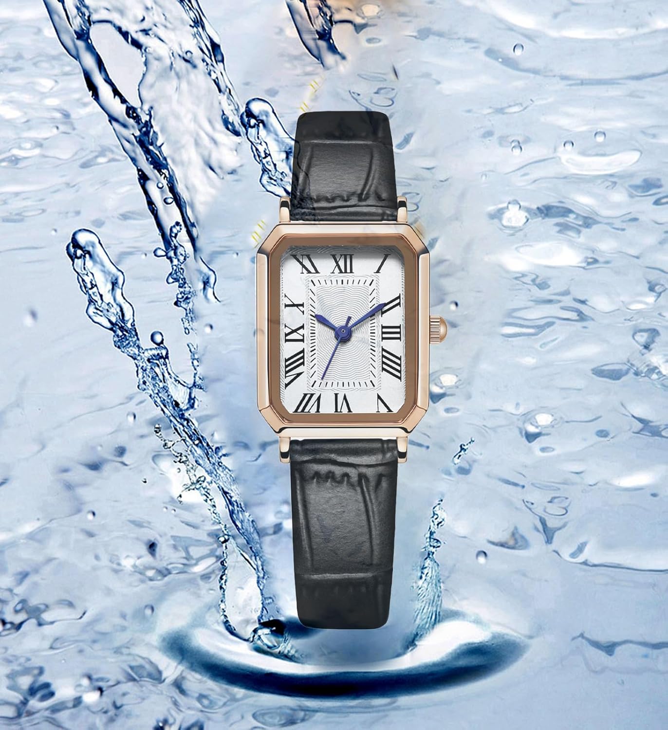BESTKANG Leather Strap Watches for Women Elegant Dainty Ladies Watch Vintage Rectangle Women Quartz Wrist Watch