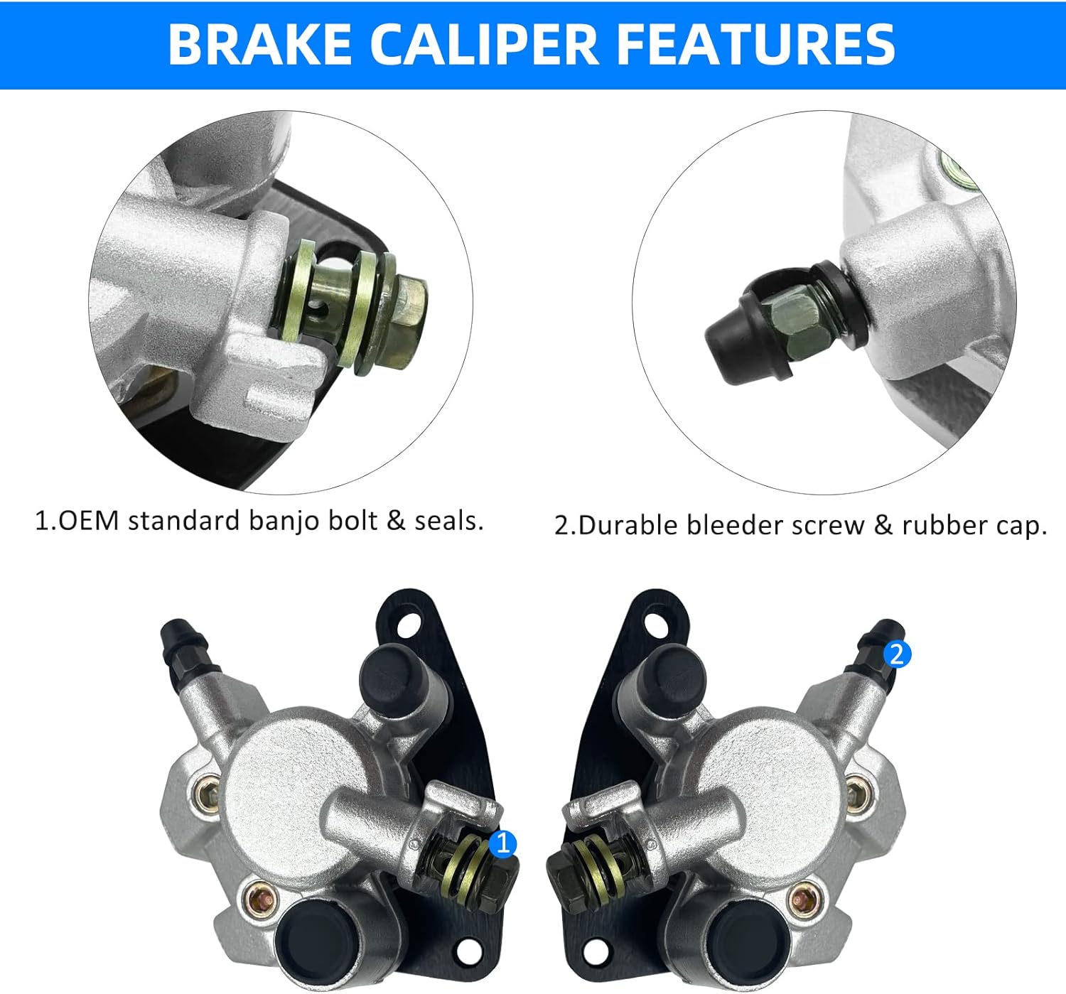 M MATI Front Left Right Brake Caliper for Kawasaki KFX400 KSF400 2003-2006 43041-S015 43041-S014