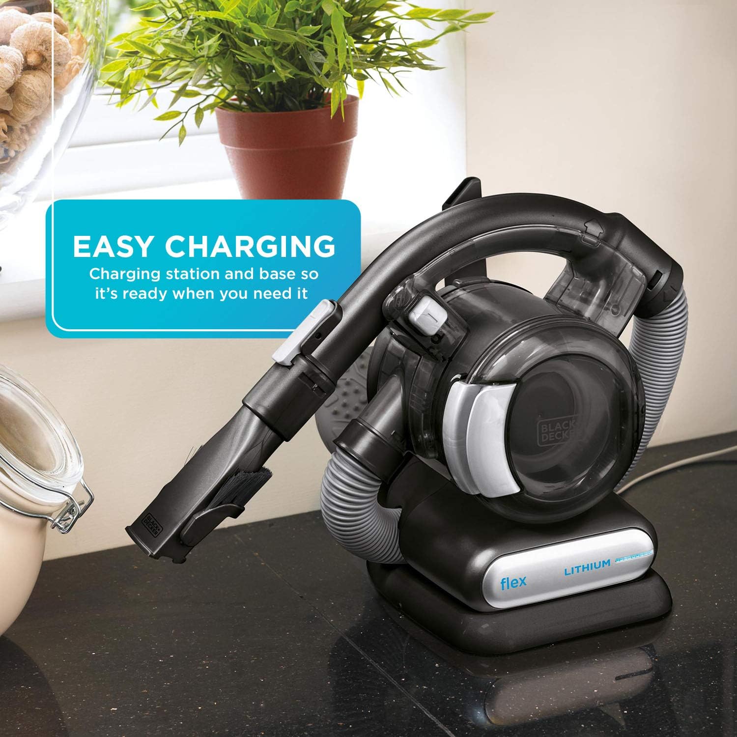BLACK+DECKER 20V Max Flex Handheld Vacuum with Pet Hair Brush, Cordless, Grey (BDH2020FL) : Everything Else