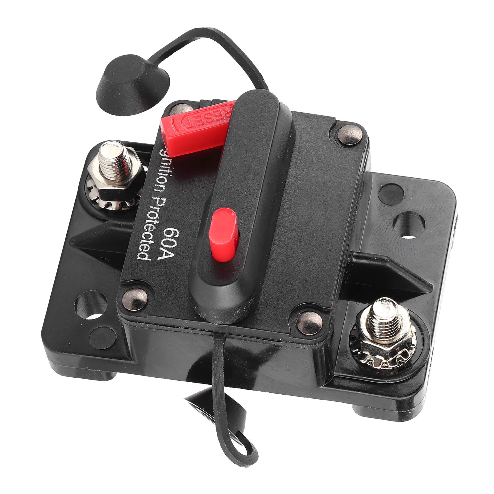 Wyłącznik Automatyczny Wzmacniacza, Części Zamienne do łodzi/Jachtu, 60A Wyłącznik Automatyczny Wzmacniacza Uchwyty do Resetowania Bezpiecznika 12-48 V DC Wodoodporny do Jachtu Samochodowego Rv
