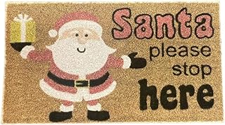 Melody Jane Dolls House Door Mat â€œSanta Please Stop Hereâ€ Miniature Hall Step Accessory 1:12