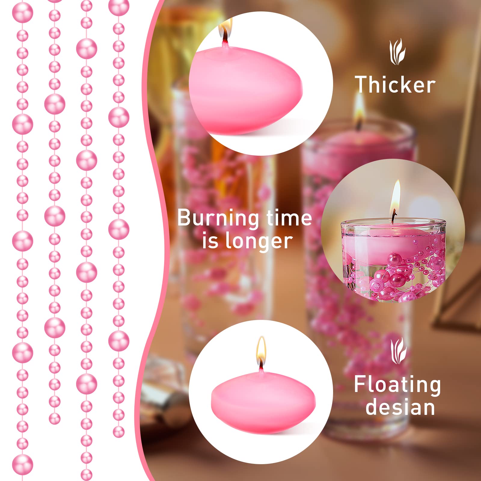Special Occasions Set of 12,Gold 1.7 Inch Floating Candles Small Floating Candles Mini Folding