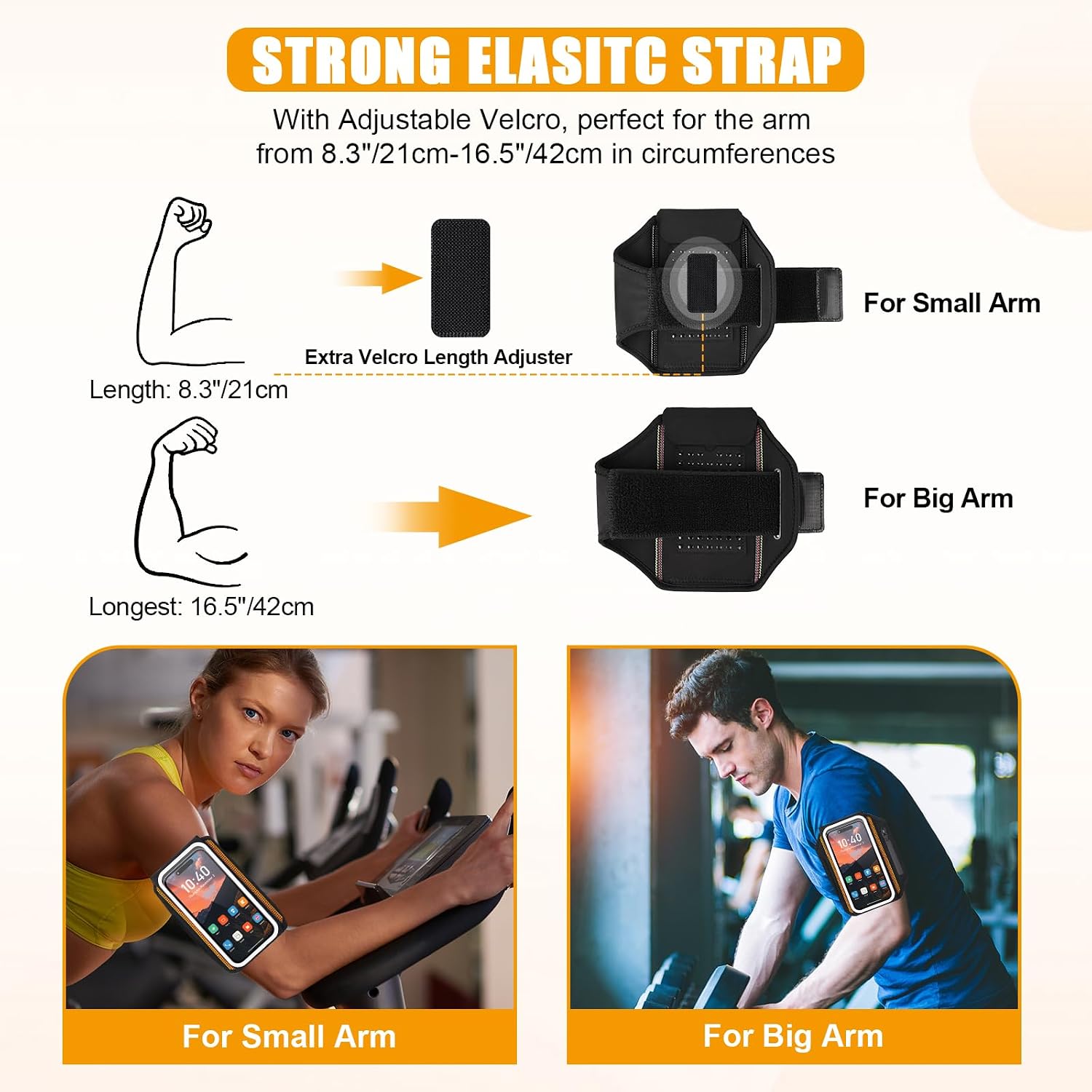 Running Armband for iPhone 15/14/13 Pro/Plus & Galaxy S20/S10, 3D Design Cell Phone Armband with Earphone Pouch Card Slot & Key Pockets, Water Resistant Sports Phone Holder Up to 6.9" Devices image 5