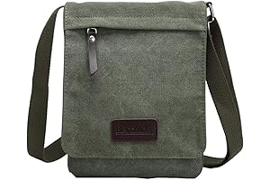 Berchirly Vintage Canvas Leather Crossbody Messenger Bag