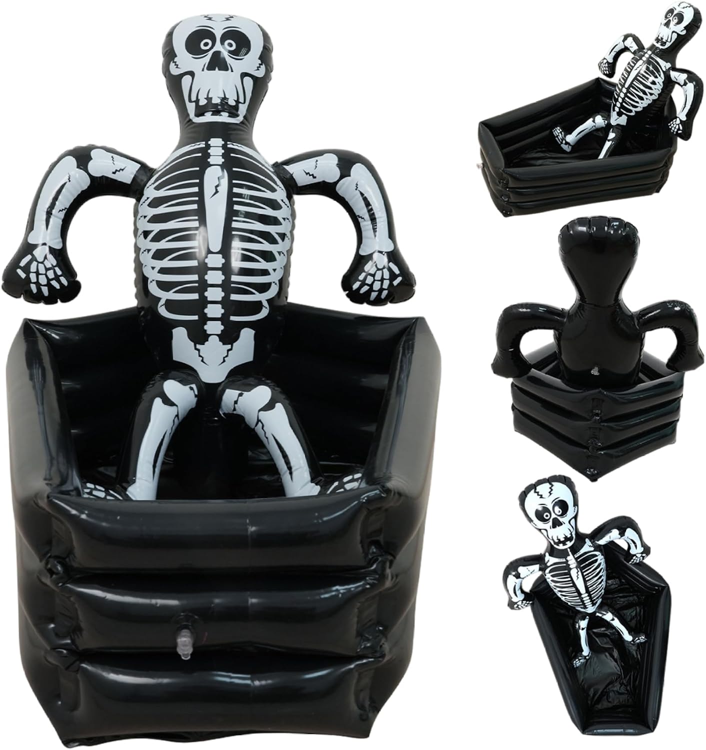 Inflatable Cooler - Black Skull PVC Ice Serving Bar for Parties