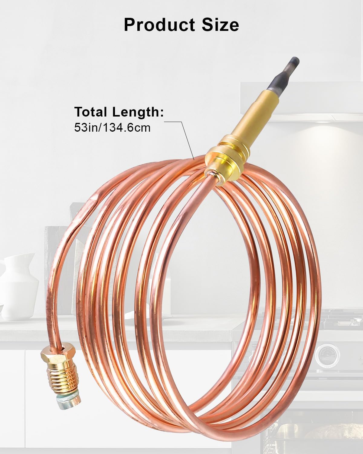 Oven Thermocouple Burner Fit for Bertazzoni, 1400MM Bake Gas Thermocouple Heater Replace 508041