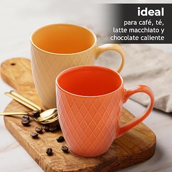 MIAMIO - Large coffee cups (6 × 350 ml), set of 6 - Palmanova (Red)