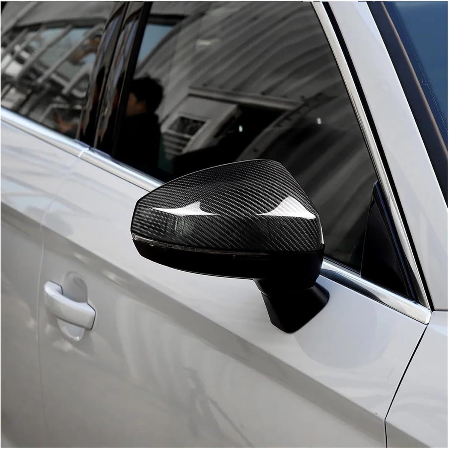 Real Carbon Fiber Compatible For A3 2013 2014 2015 2016 Replacement Car Side Rear View Mirror Cap Shell Cover Trim