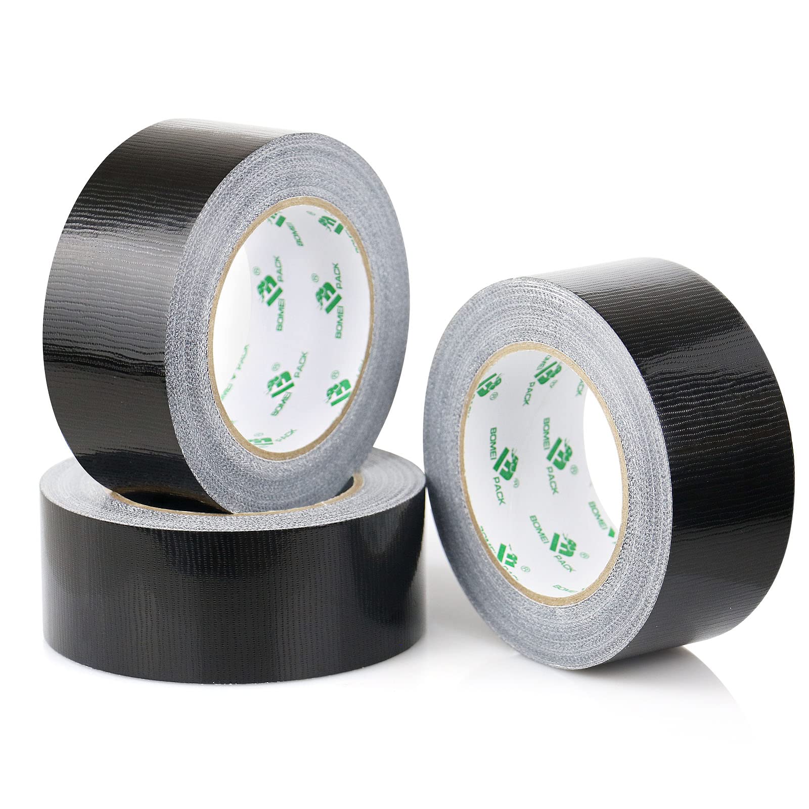 BOMEI PACK Panzertape extra stark, 32 m x 48 mm – Wasserdichtes Reparaturband für innen & außen gewebeverstärktes Reparaturband, 3 Rollen (schwarz)