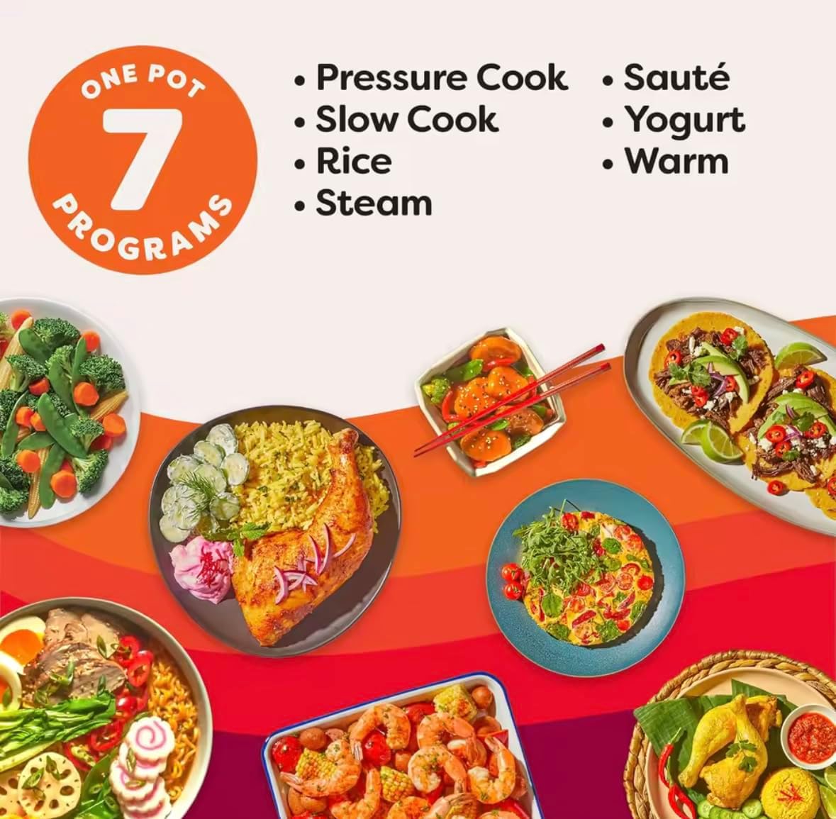 Instant Pot Duo 7-in-1 Electric Pressure Cooker, 6 Quart, Stainless Steel, 13 One-Touch Programs, Slow Cooker, Rice Steamer