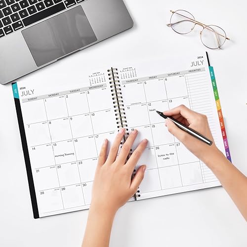 Miniatura 7 de Agenda de citas 2024-2025, julio 2024 a junio 2025, planificador diario por hora con intervalo de 30 minutos, 9 x 11 pulgadas, planificador semanal