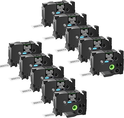 Vista 17 de GREENCYCLE Compatible con Brother STE 141 3/4" (18mm) x 9.8 ft solución móvil Stencil cinta de etiquetas para PT-2730, PTD400, PTD400AD, PTD400VP