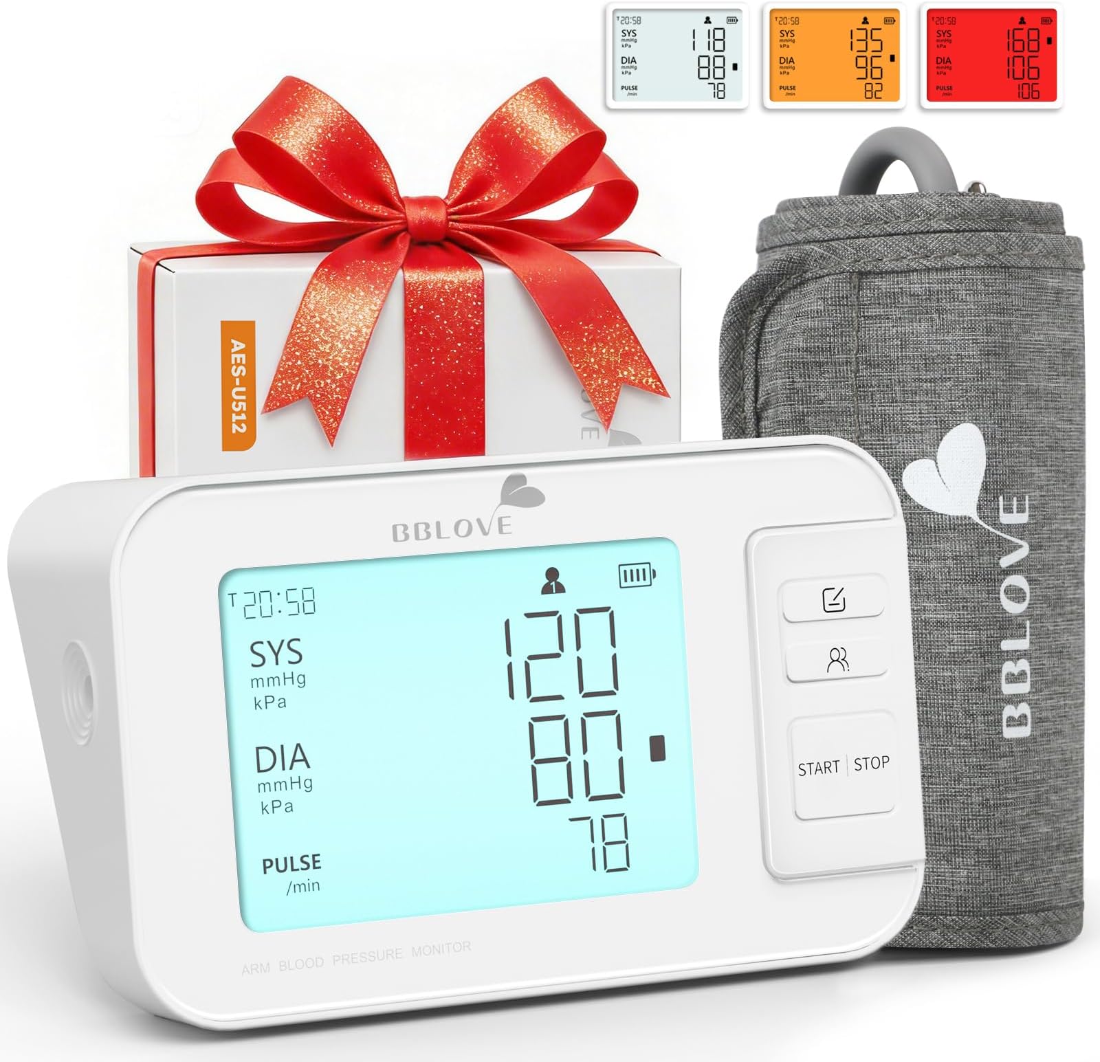 Blood Pressure Monitors for Home Use, FSA&HSA Eligible Clinically Accurate Blood Pressure Machine, XL Blood Pressure Cuff, Irregular Detection, Large LCD 3-Color Display, Dual User, Voice Broadcast