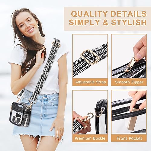Miniatura 3 de Clear Crossbody Bag Stadium Approved, Small Clear Stadium Bag Purses for Women Concerts Sports Events