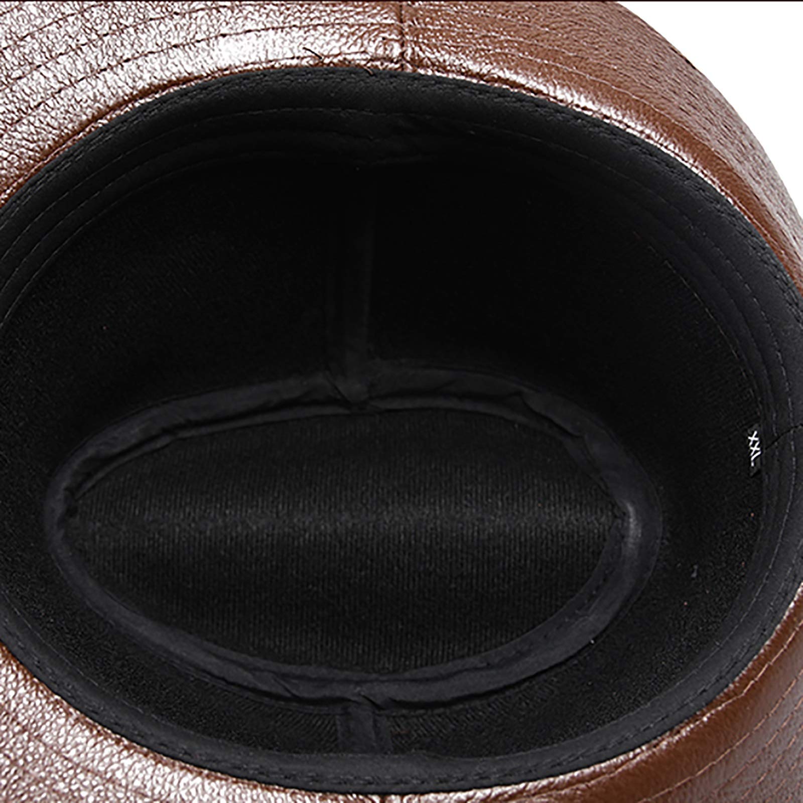 Sombreros de invierno, hombres de cuero fedora sombrero jazz sombrero de vaca sombrero de copa de copa corta ala corta envejecido de mediana edad caballero sombrero gorro de jazz