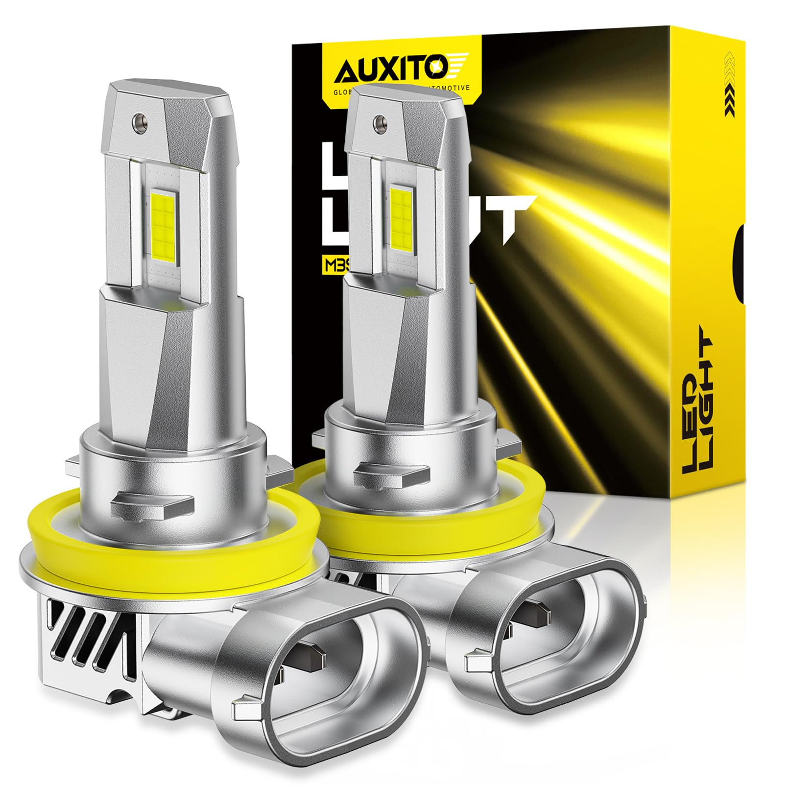 AUXITO H11/H8/H9 LED Light Bulbs 96,000LM 6500K White, Plug and Play,2PCS
