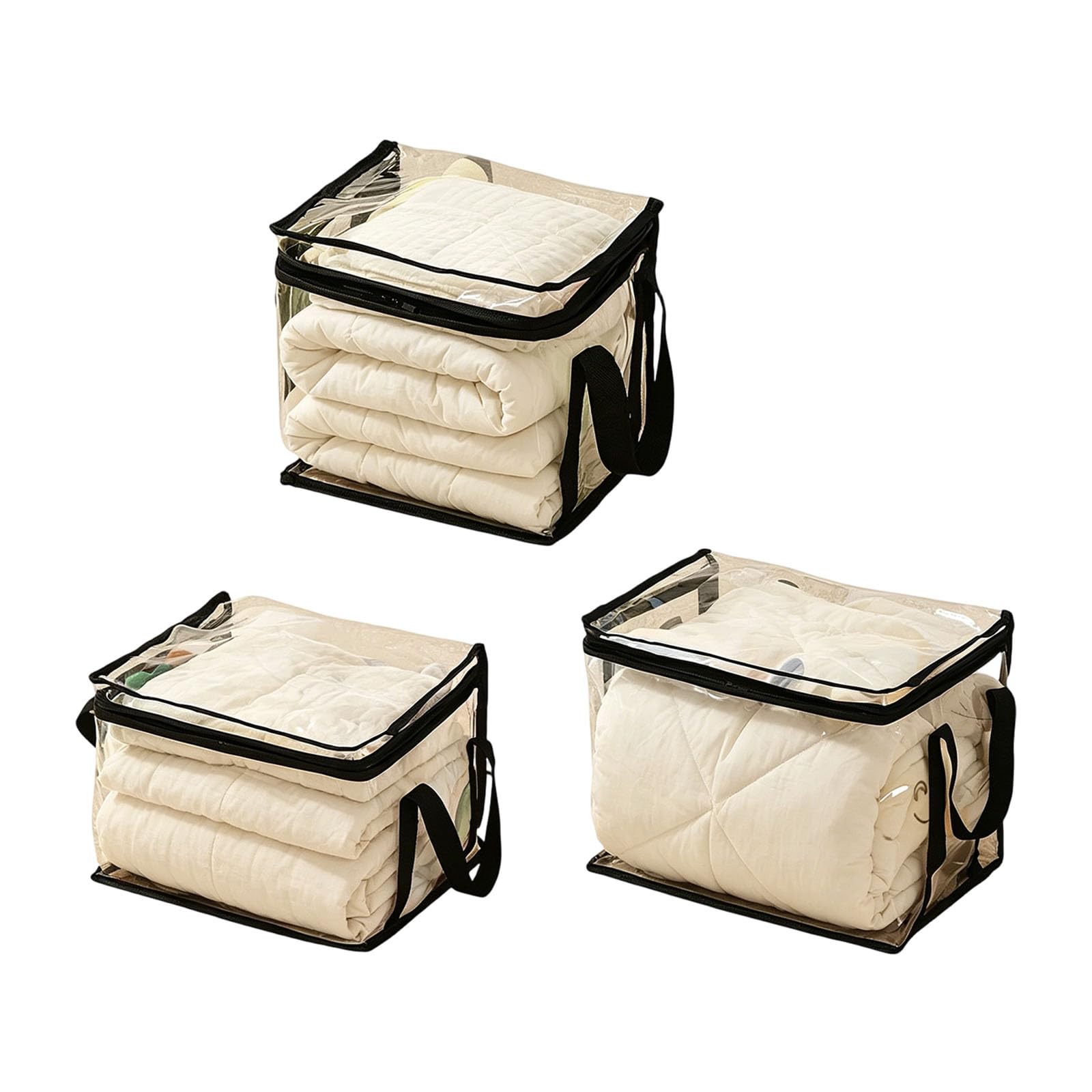 Of 3 Transparency Organizers Storage Bags with Zippered Closure for Storing Toy Documents Pliable Storage Containers