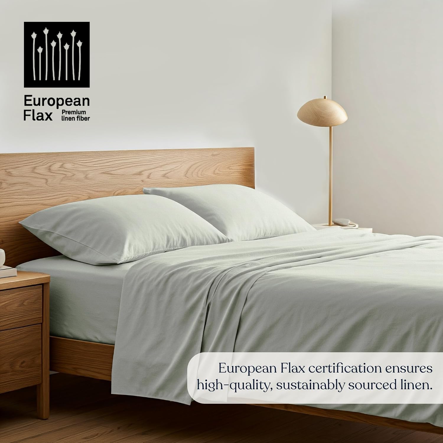 100% European Flax Linen Sheet Sets, Ultra Soft Smooth & Breathable, with Elasticized Deep Pocket Ideal for Hot Sleepers