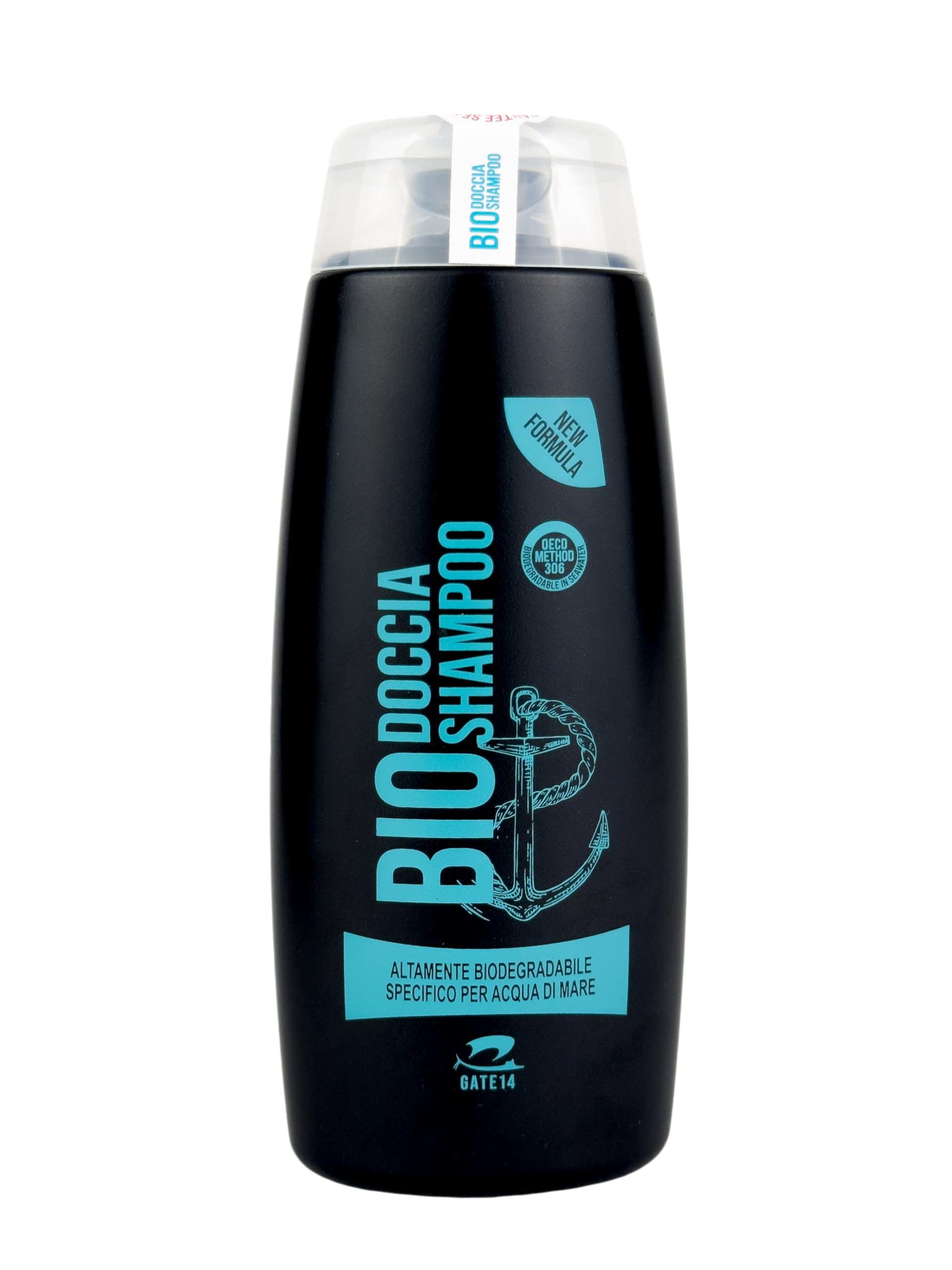 GATE14® Doccia Shampoo Bio Altamente Biodegradabile specifico per Acqua di Mare - 1 Flacone