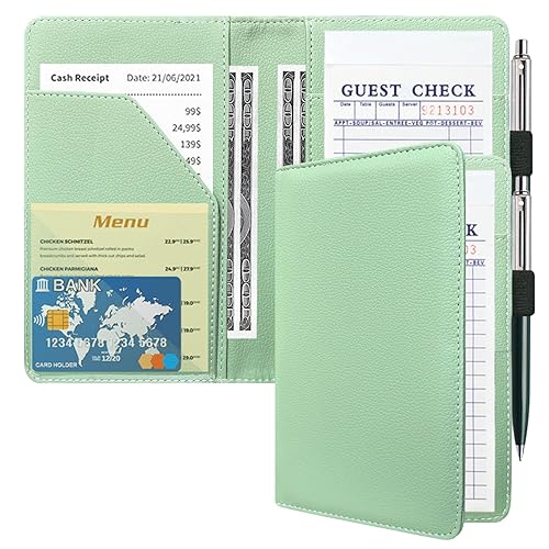 Miniatura 24 de ACdream - Libretas de servicio para camarera, libreta de anotación de comensales, lindo organizador de piel y cartera, para presentar la cuenta