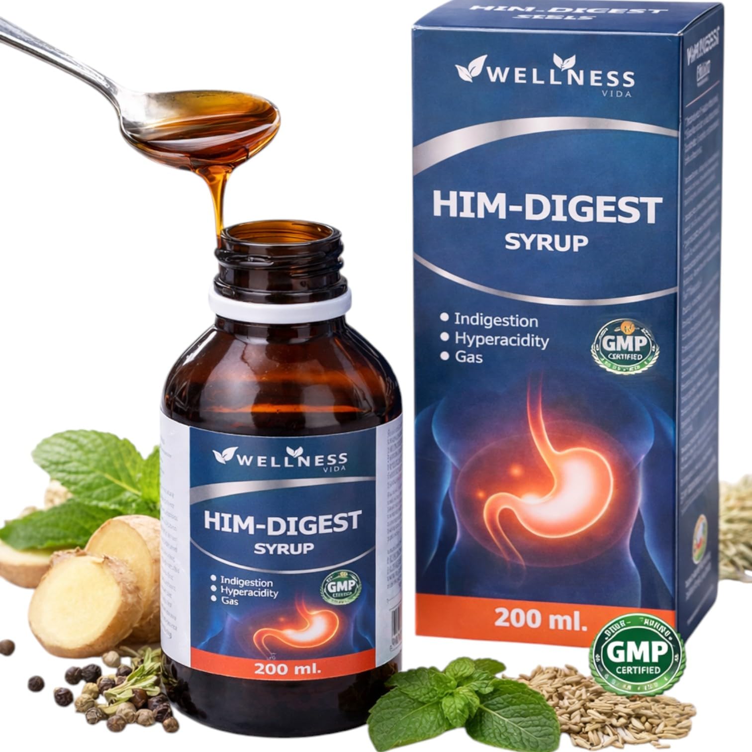 Him-Digest Syrup, Digestive Support for Indigestion, Hyperacidity and Gas, 200 ml-image-35