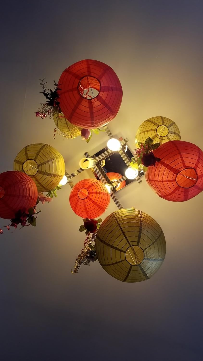 6PCS Paper Lanterns Round Decorative Hanging Paper Lanterns for New Year'eve Birthday, Wedding, Christmas Xmas, Graduation, Indoor and Outdoor Party Decoration - Image 8