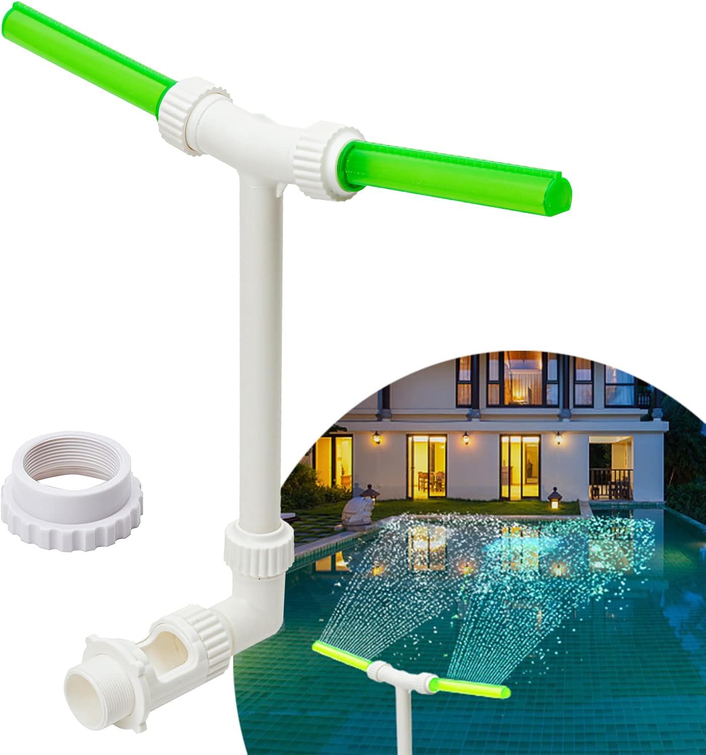 KINFAVOU Pool Fountain Dual Spray Water Fountains for