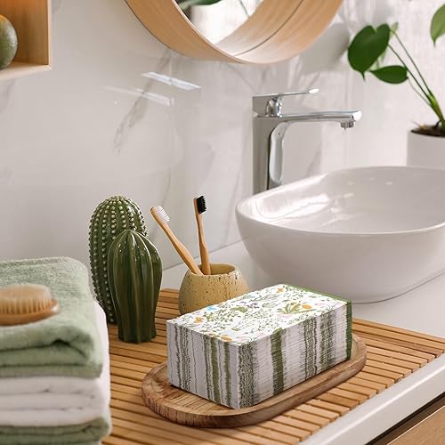 Miniatura 96 de Seajan 200 servilletas de papel de cuervo y gato, toallas de mano desechables para baño, toallas desechables para invitados de primavera y verano