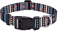 Vista 19 de Collar de perro, patrones geométricos florales, tribales, bohemios, collar de estilo étnico, suave y ajustable, para perros pequeños, medianos