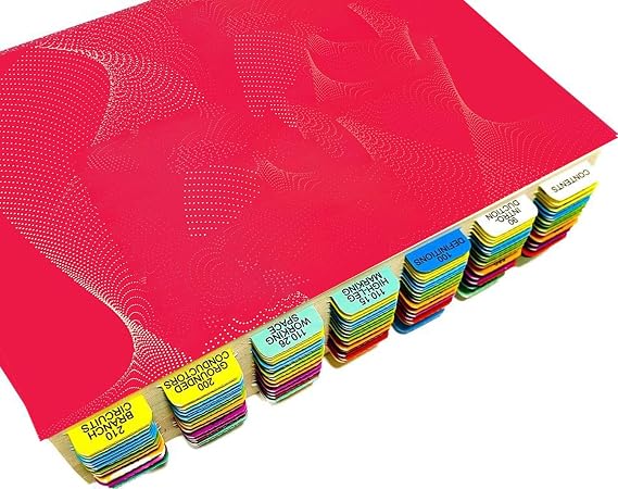 2023 Colored Tabs, 120 PCS Laminated Waterproof N.E.C Tabs (Book Not Included) with Wire Chart/Formula Guide, 2 Ohm's Law Stickers, Alignment Guide