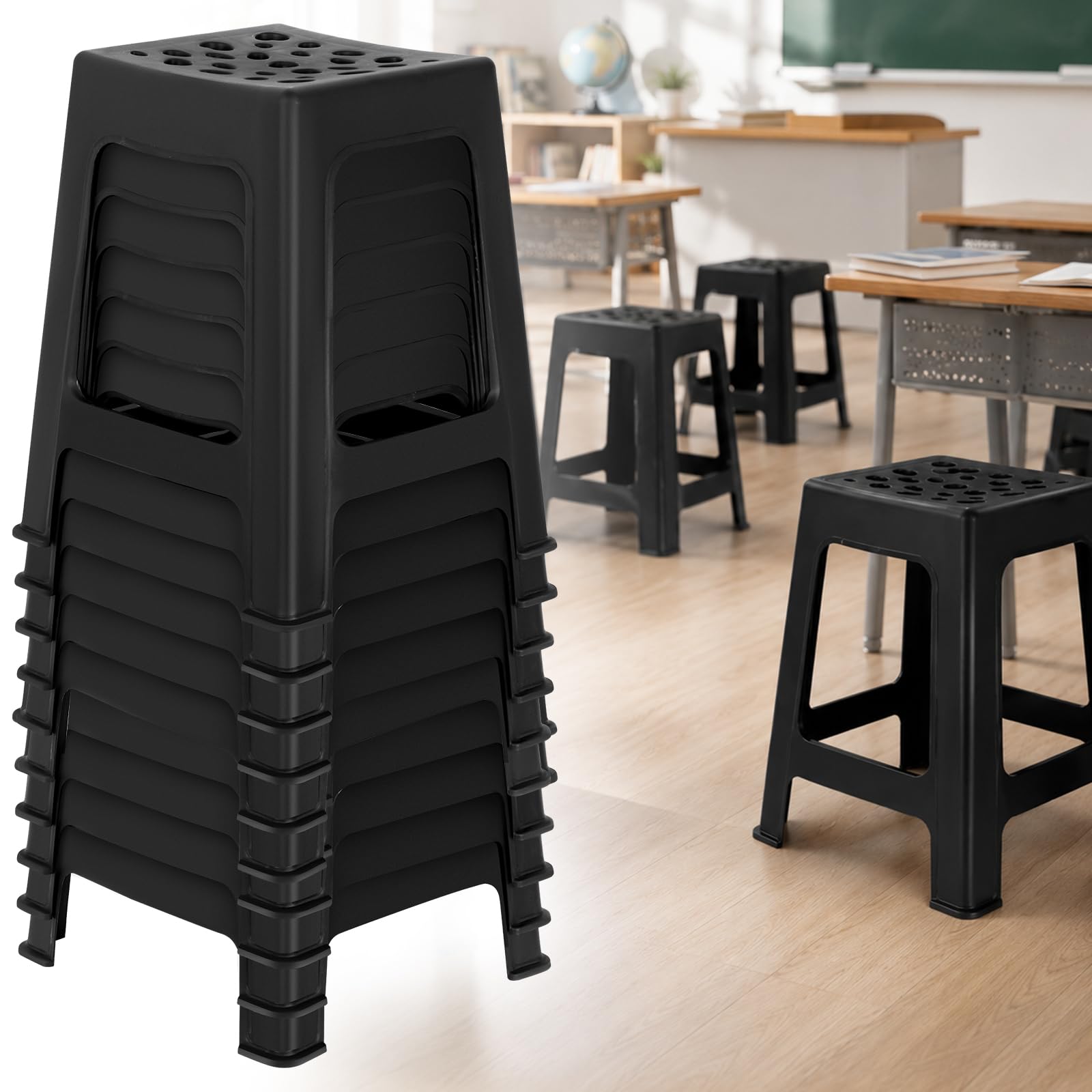 Amazon.com: Leinuosen 6 Pcs Plastic Stool for Classroom 18 Inch