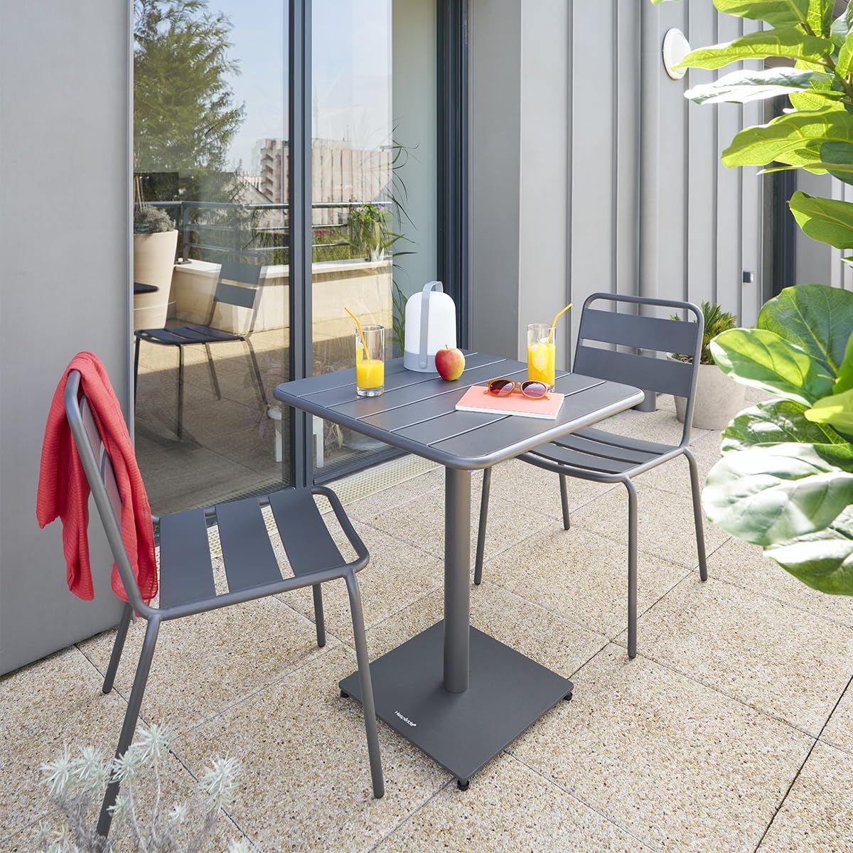 Hespéride - Silla de jardín apilable Phuket Graphite