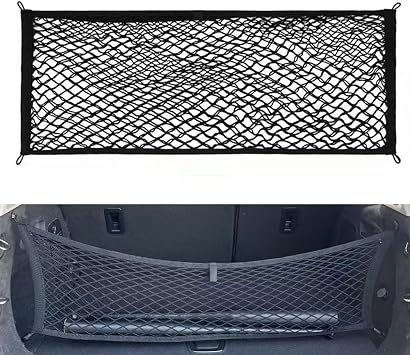 Car Cargo Net for Suzuki Celerio Swift Dzire Splash Baleno Liana, Adjustable Elastic Trunk Storage Net, Envelope Style Mesh Trunk Net Organizer and Storage Stretchable, Car Accessories