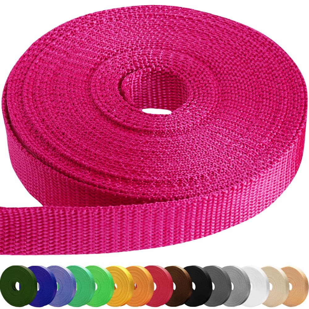TECEUM 3/4" & 5/8" & 1" & 1.5" & 2" Webbing – 10 25 50 Yards – 40+ Colors – Heavy Duty 1 Inch 1.5 Inch 2 Inch Backpack Straps – Webbing for Outdoors