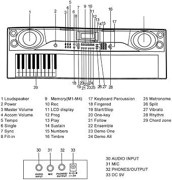 Electronic Keyboard Basic Arranger Keyboard Instruments LCD Display 61 Keys Electronic Organ With Drum Five Octaves