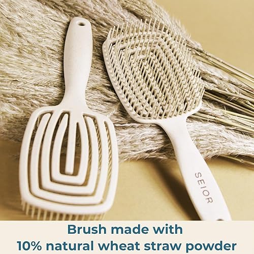 Miniatura 5 de SEIOR Cepillo Scalp Breeze  Cepillo desenredante flexible y ventilado para cabello húmedo y seco  Masaje suave del cuero cabelludo  Diseño reducido