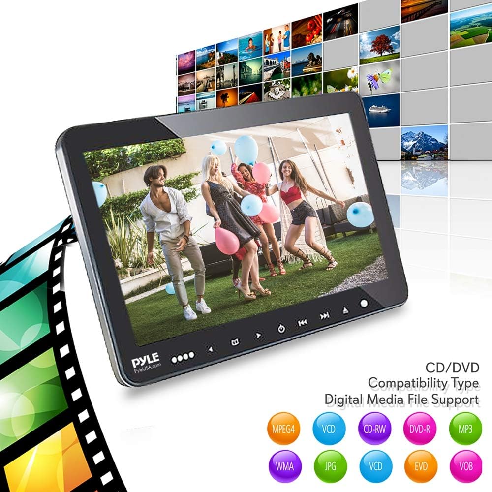 Exclusive Discount 🔥 Universal Dual Vehicle Headrest Monitor - 10.5” Multimedia CD and DVD Player Audio Entertainment w/ Stereo Speaker, HDMI, LCD Screen, Mount and Wireless Headphones for Car Seat - Pyle PLHRDVD108KT Get Discount Offer Universal Dual Vehicle Headrest Monitor - 10.5” Multimedia CD and DVD Player Audio Entertainment w/ Stereo Speaker, HDMI, LCD Screen, Mount and Wireless Headphones for Car Seat - Pyle PLHRDVD108KT