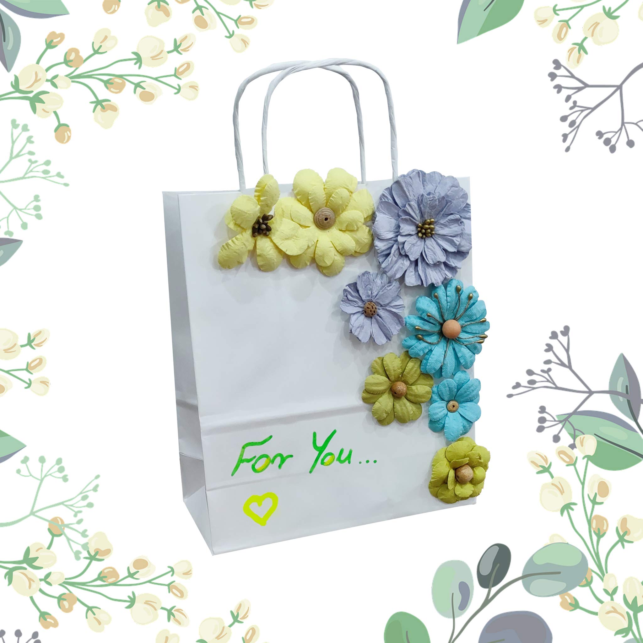 Netuno 200 sacs papier blancs 32x40x12 cm avec poignées torsadées | Sacs cadeaux à anses solides pour emballage cadeau, Noël, mariage, anniversaire, fête, boutique, baptême & commerce