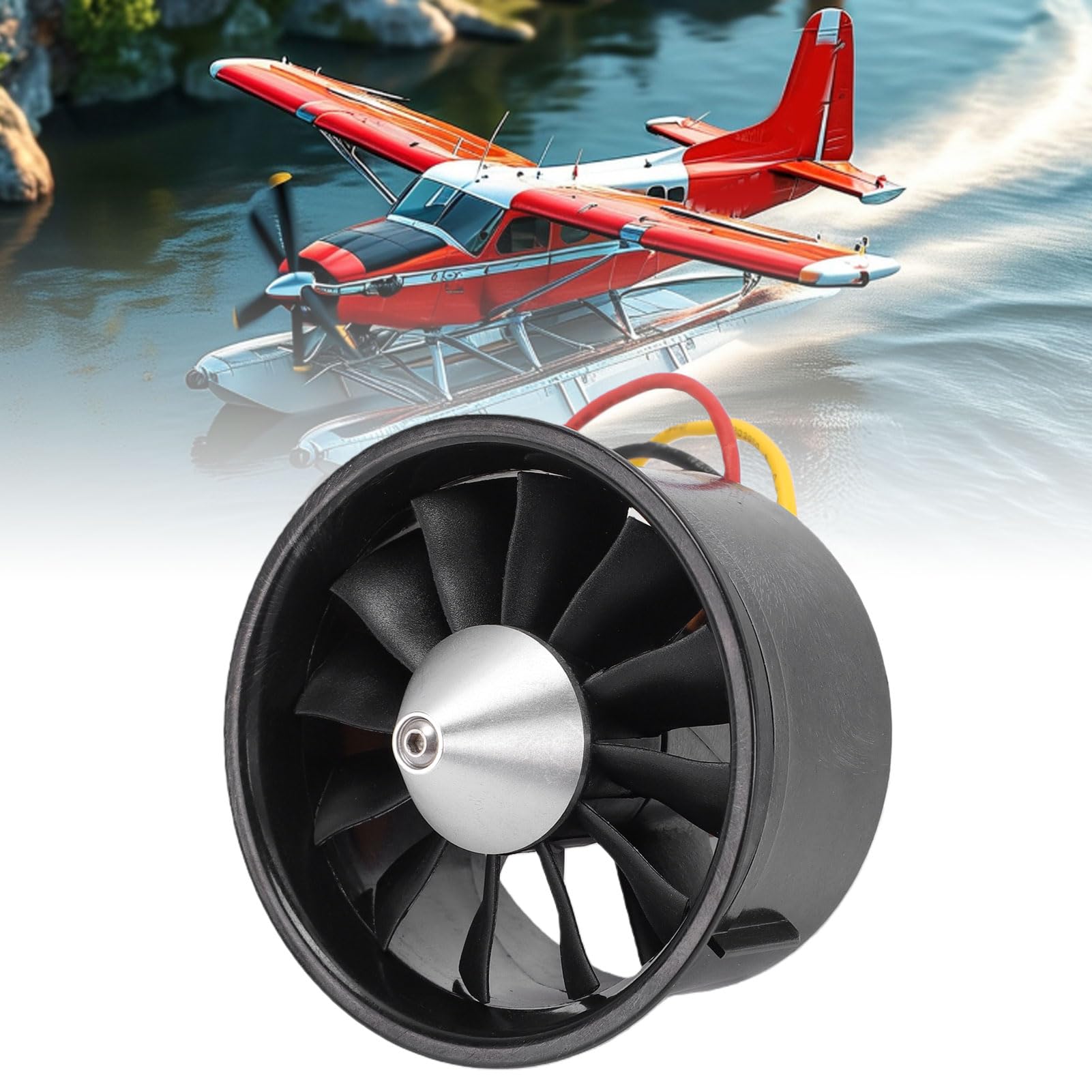 Wentylator Kanałowy RC o średnicy 64 Mm i 12 Ostrzach, żaroodporny Silnik Outrunner o Mocy 2900 KV do Poduszkowców Lotniczych