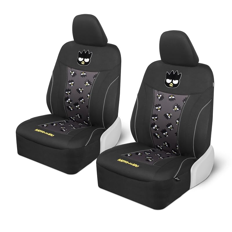 Capas para Banco Dianteiro Carbella Badtz-Maru em Poliéster Cinza-Chumbo, Kit com 2 Peças