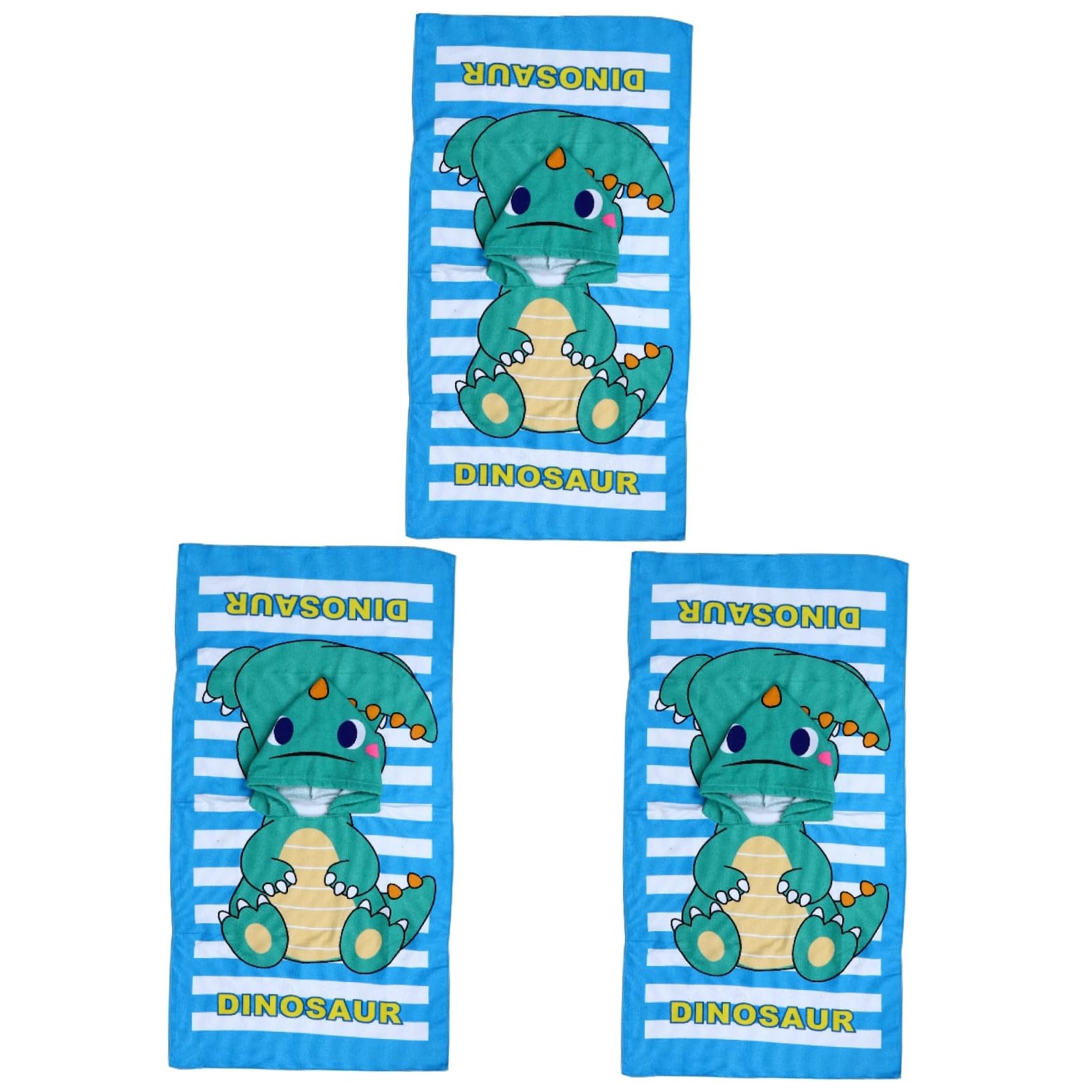 Toyvian 3stücke Cartoon Kapuzen-Badetuch Für Mädchen Atmungsaktives Saugfähiges Handtuch Mit Niedlichem Dino-Design Für Bad Strand Und Pool Hautfreundliches Mikrofaser-Material