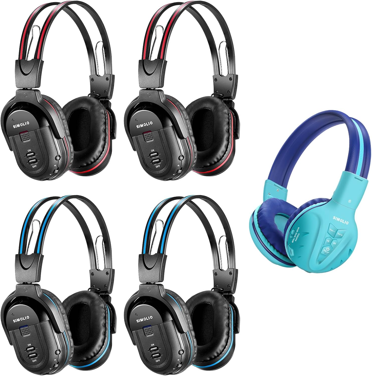 SIMOLIO Wireless IR Headphones for Car DVD and Bluetooth Headphones for Kids, Infrared Headphones Compatible with Honda Odyssey & uConnect VES & Dodge Grand Caravan & Chevy Suburban 2006-2022