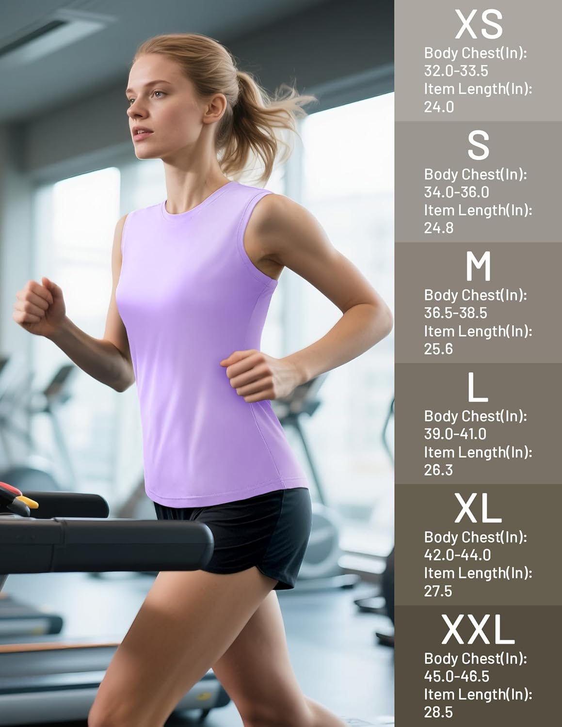 MIER Sleeveless Athletic Tops for Women Dry Fit Running Workout Tank Top Crew Neck UPF 50+ Active Tennis Gym Yoga Tee Shirts - Image 6