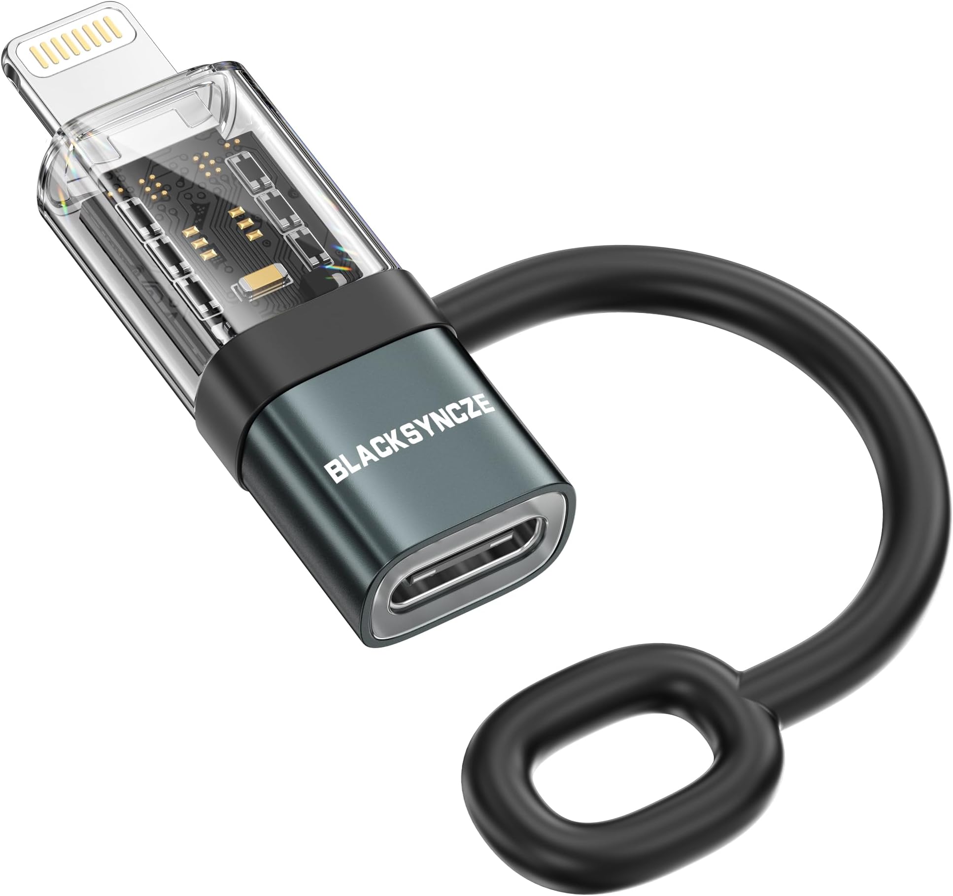 BLACKSYNCZE 36W USB C to Lightning Adapter, PD Fast Charging USB C Female to Lightning Male Adapter with Data Transfer for iPhone 14 13 12 11 Pro Max/Pad Pro/Air 5/Mini 6/Pod, Not for Audio/OTG