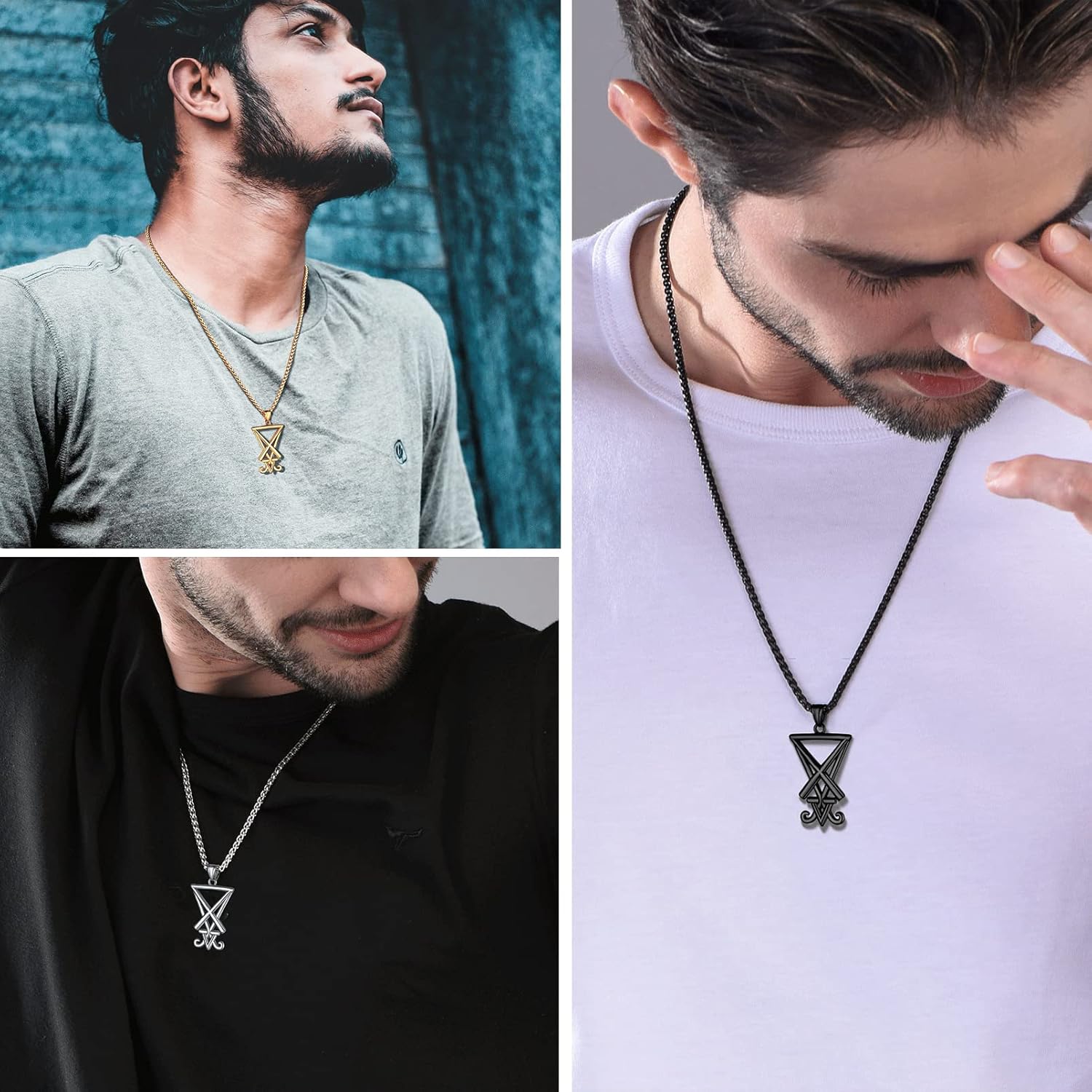 PROSTEEL Satanic Jewelry Upside Down Cross Necklace for Men Women, 316L Stainless Steel/925 Sterling Silver Inverted Cross/Leviathan Cross Pendant, Gothic Occult Necklace 22"-24" Adjustable - Image 2