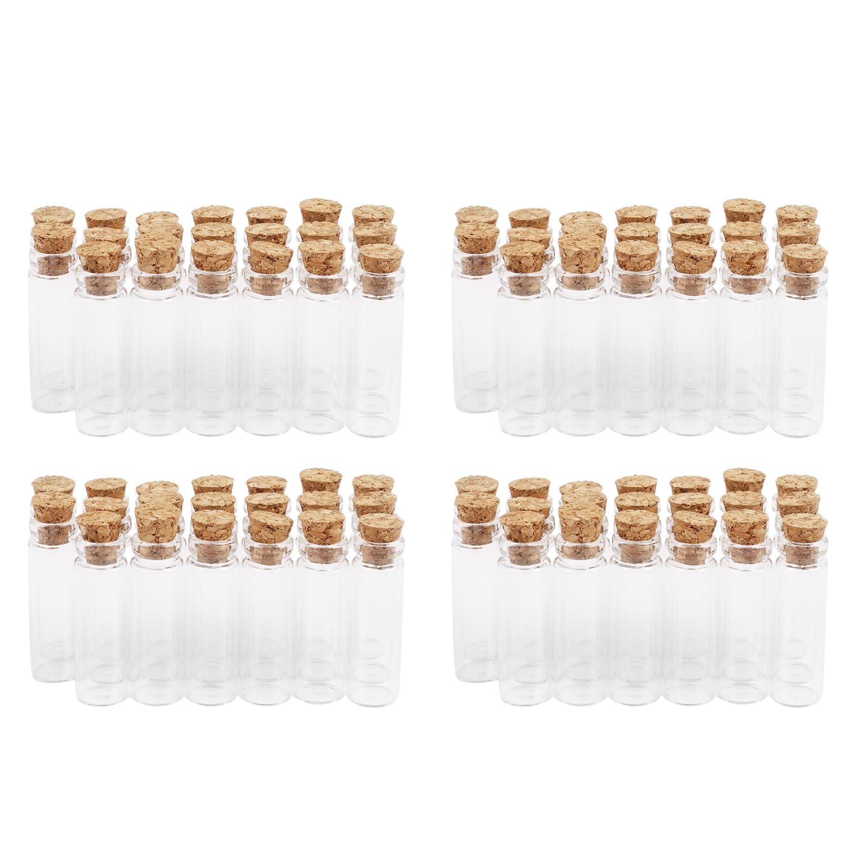 Hndhbfgrt 80Pcs 11X32mm Tiny Mini Empty Clear Cork Glass Bottles Vials 2Ml