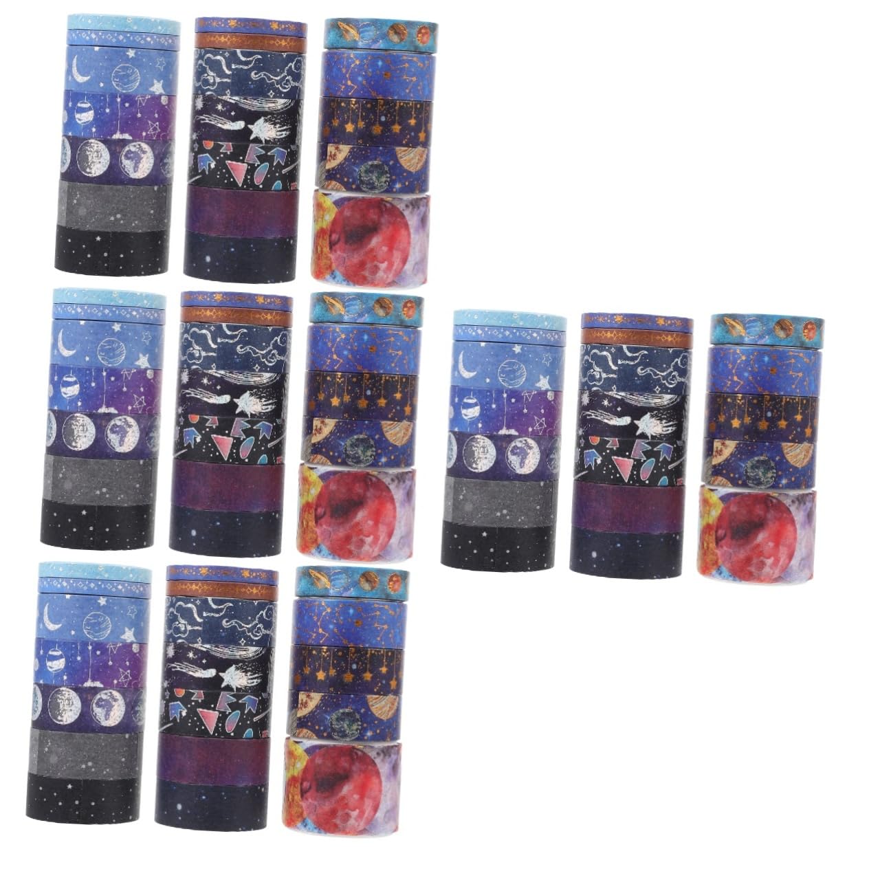 Gadpiparty 76rollen Washi Tape Set Dekorative Klebebänder Und Silberschimmer Für Scrapbooking Diy Kunstprojekte Geschenkschmuck Und Mehr Ästhetische Designs Bunten Farben Einfach Zu