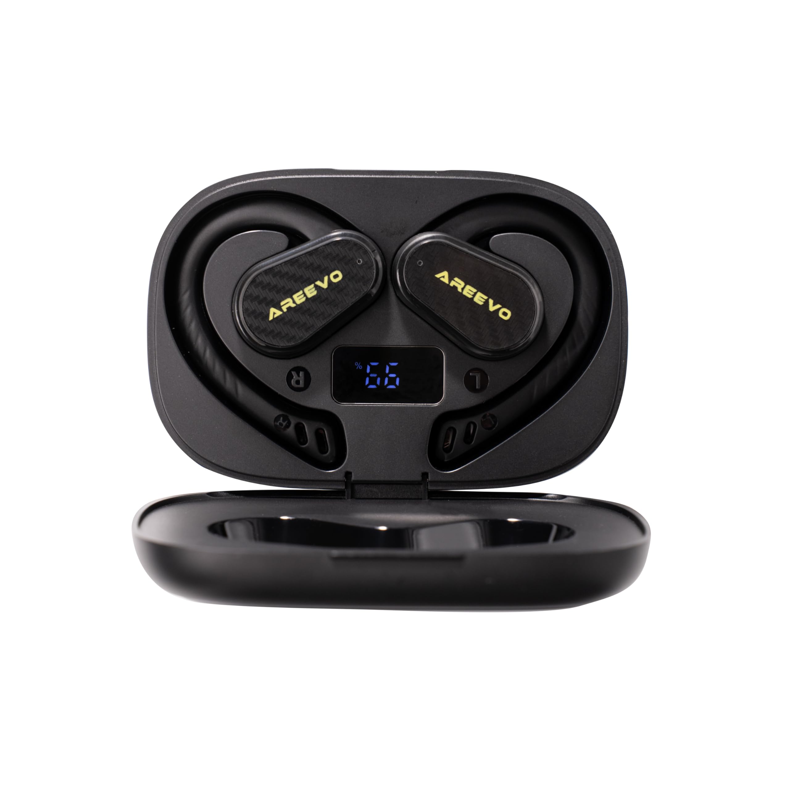 Open AIR OWS Auricolari, Impermeabile IPX4 Gancio per orecchio Auricolari senza fili con suono stereo a 360° Bluetooth 5.4, Controllo Smart Touch, Fino a 40 ore di riproduzione