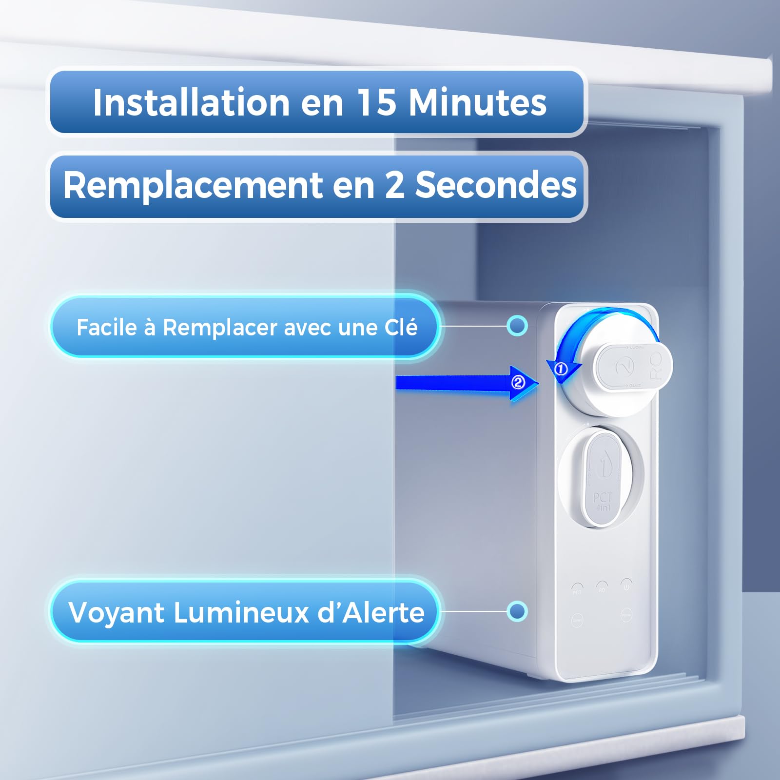 iSpring RO400EU Système Osmose Inverse sous Évier Réduction TDS
